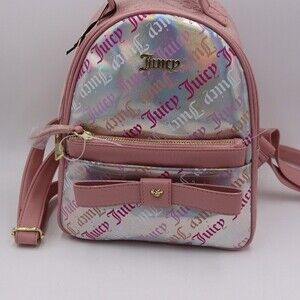 Juicy Couture Pink Holo Peek a Bow Mini Back Pack NWT